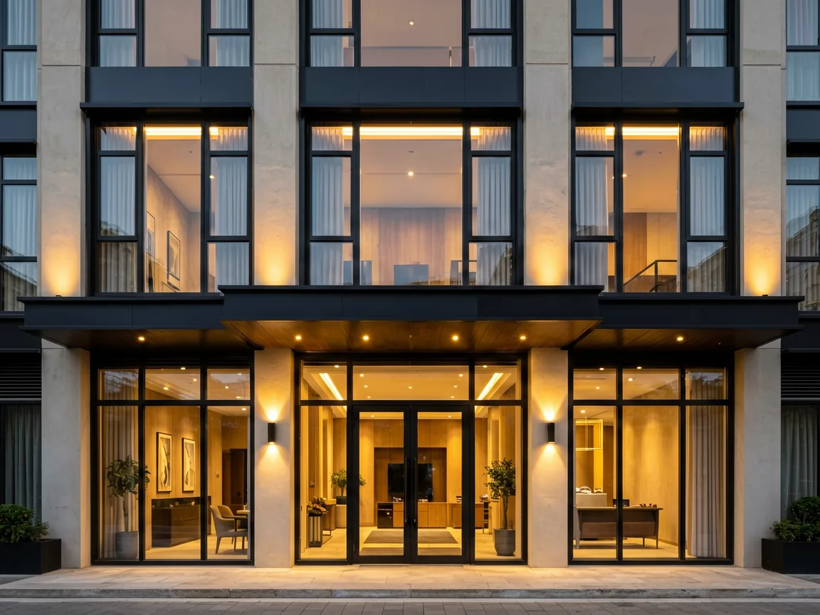 Hotel with custom aluminum windows and doors