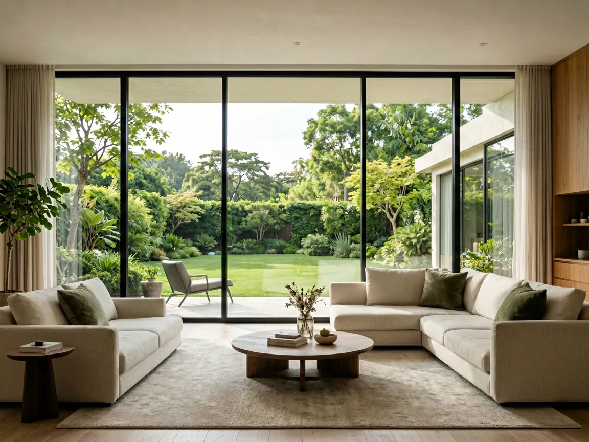 Modern residential building with BORN aluminum casement and panoramic windows