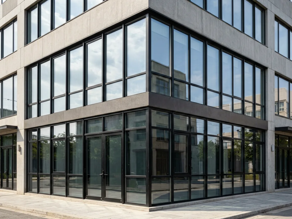 BORN custom aluminum curtain wall system installed in luxury villa