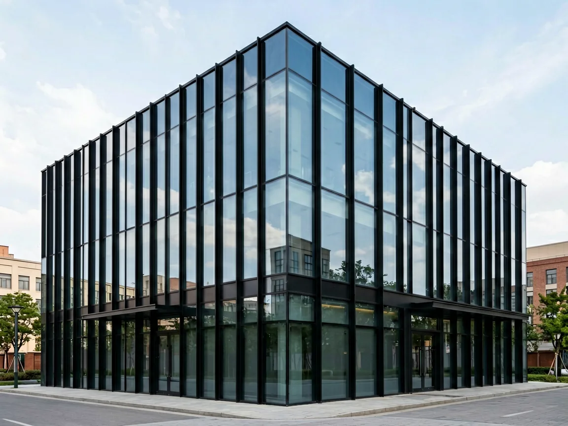BORN custom aluminum curtain wall system installed in luxury villa
