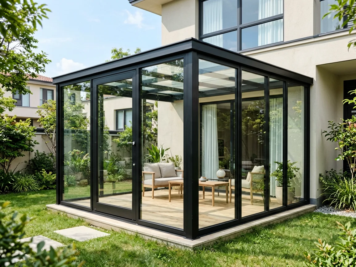 BORN custom aluminum glass enclosure installed in luxury villa