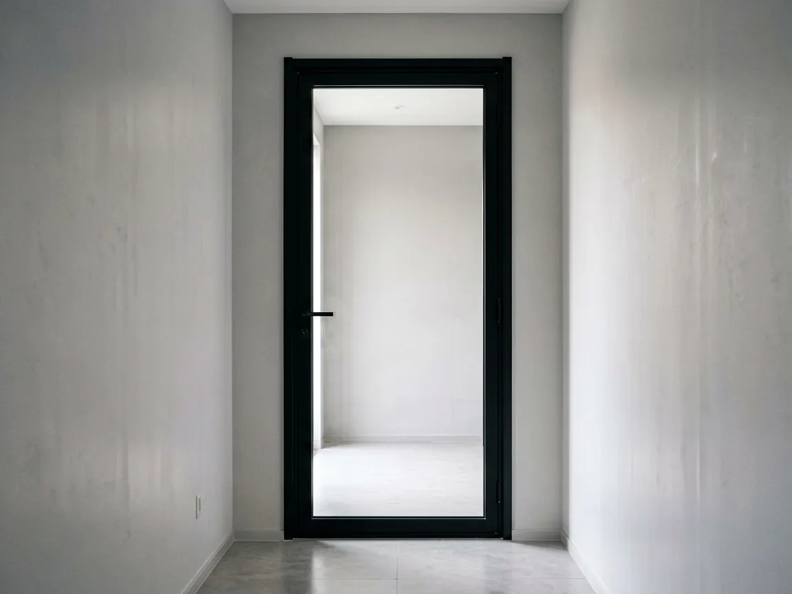 BORN custom aluminum interior glass door installed in luxury villa