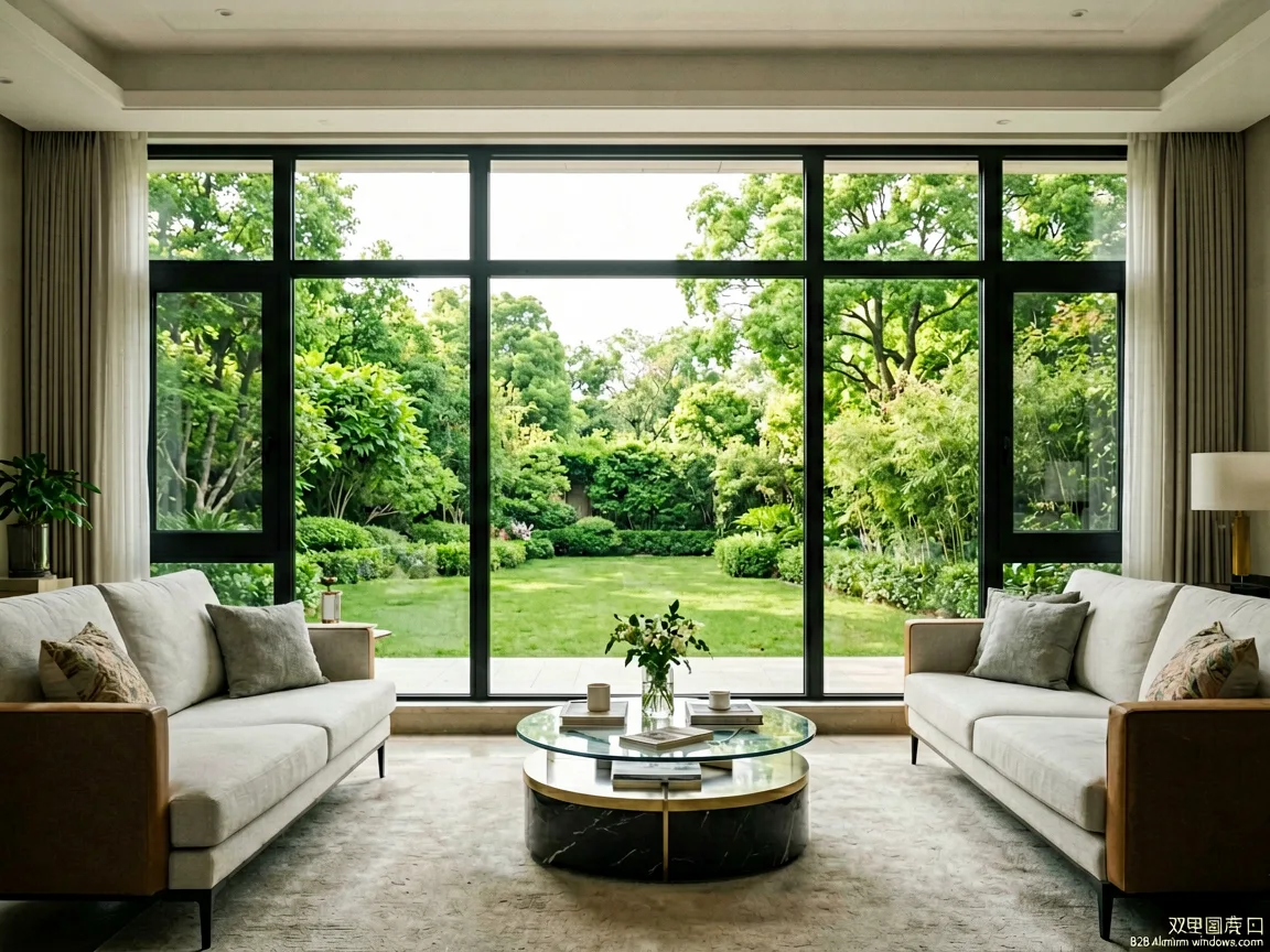 BORN custom aluminum panoramic window installed in luxury villa