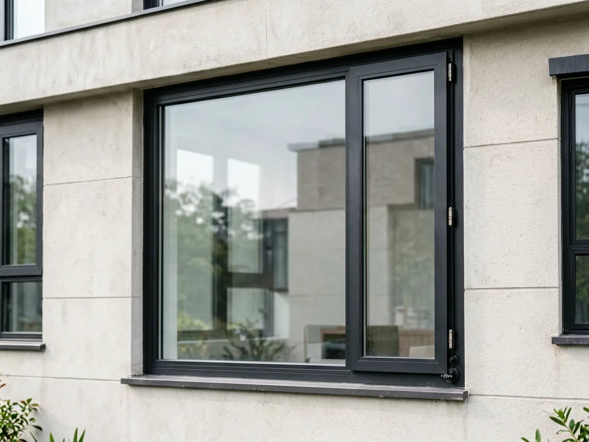 BORN custom aluminum pressure lift window installed in luxury villa
