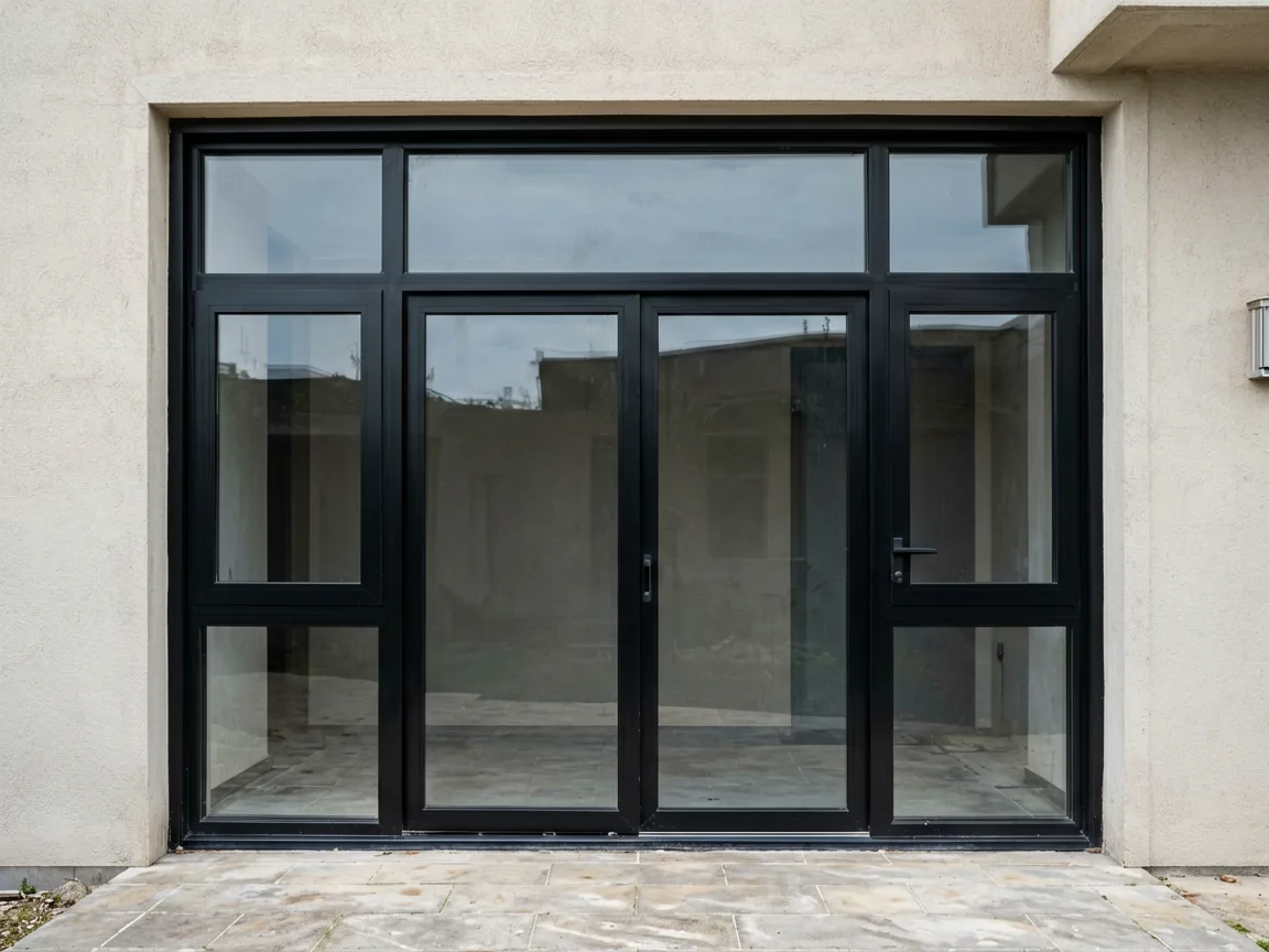 Modern villa featuring custom aluminum windows and doors