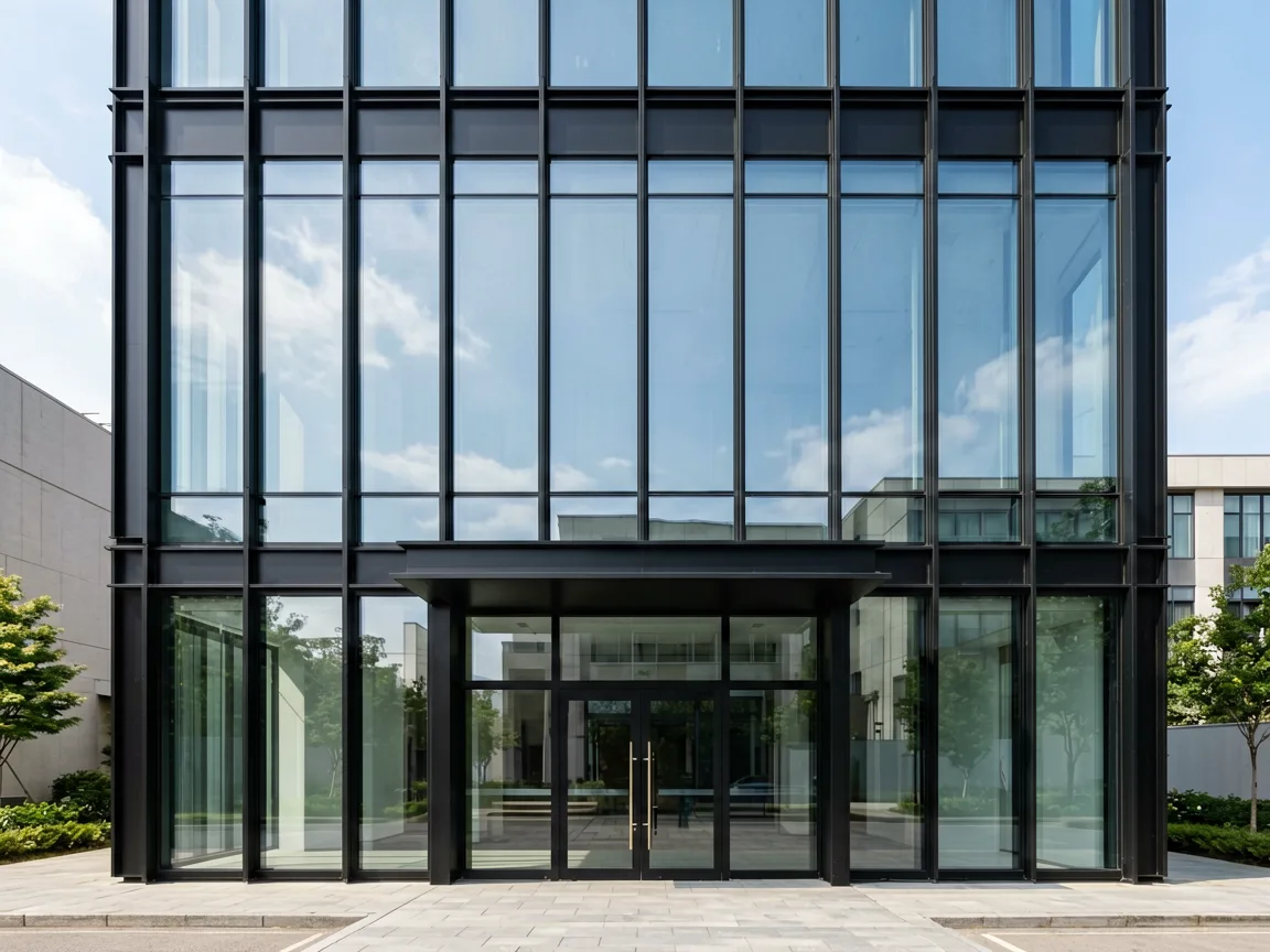 Office building with aluminum facade system
