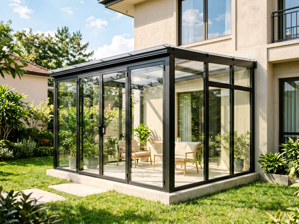 Custom aluminum entrance door system