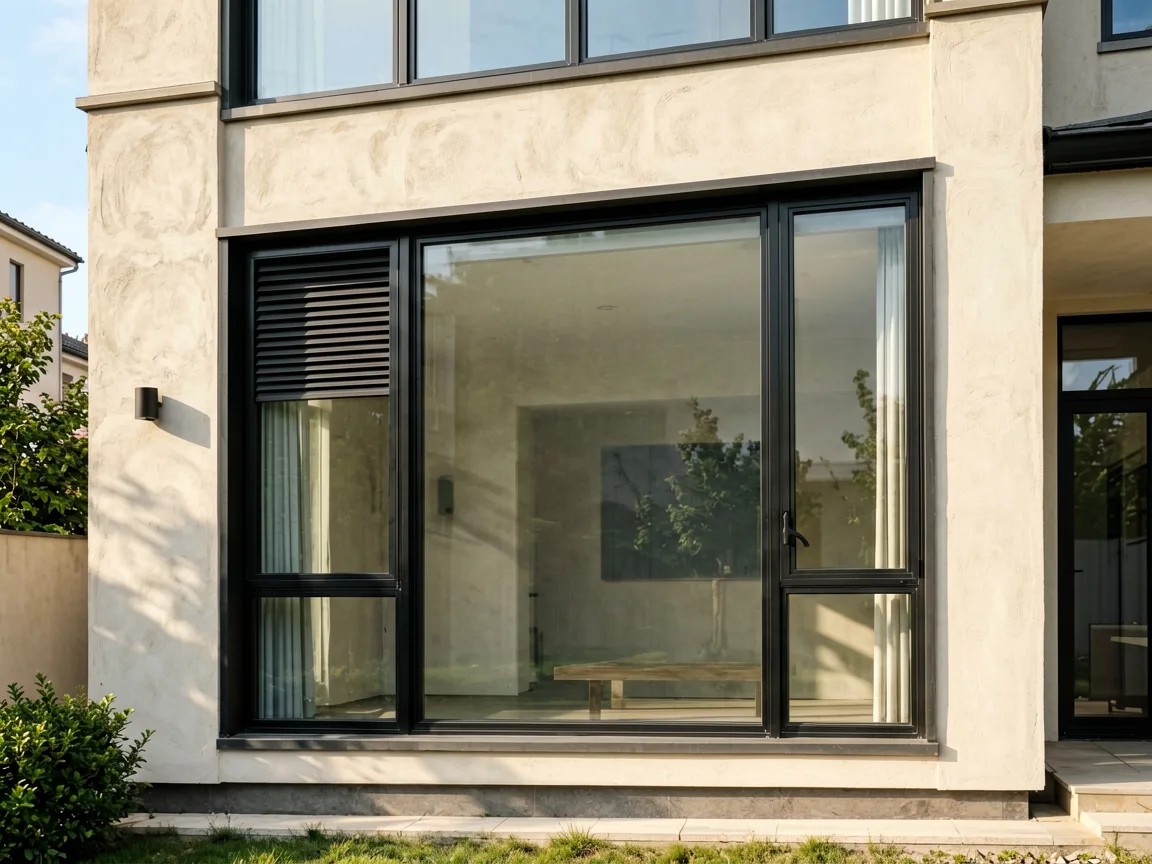 Aluminum windows in modern bedroom